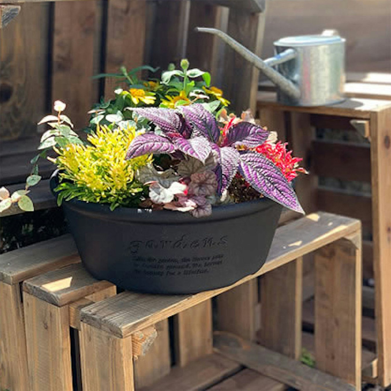 Garden Oval Planter - Black by Hachiman Gardens