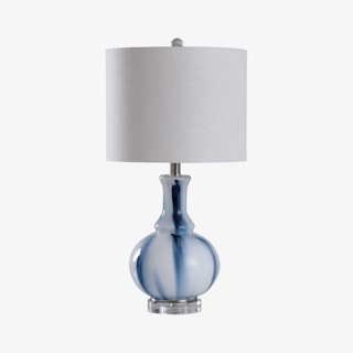 Unique Glass Table Lamp - Blue / White