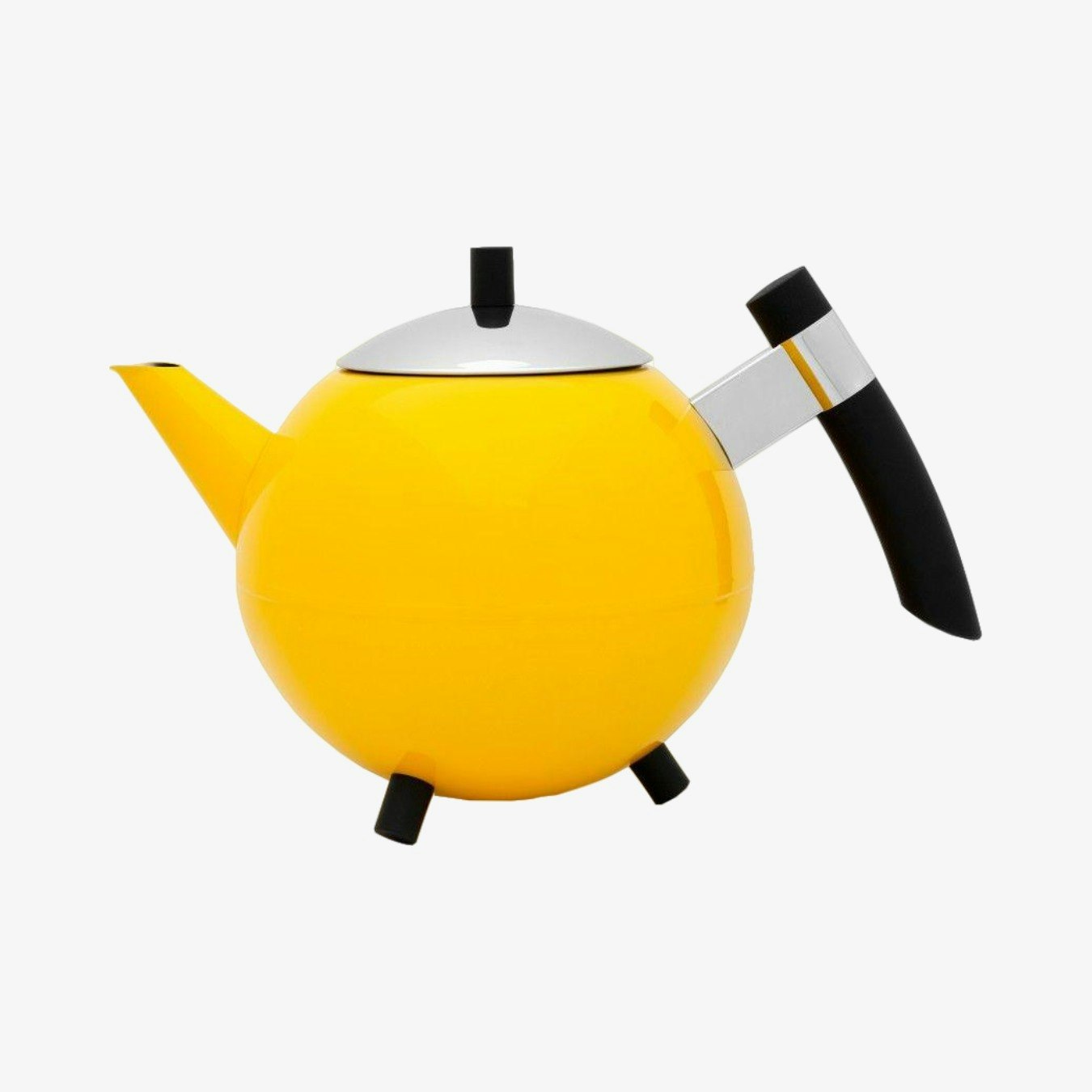 Double Wall Meteor Teapot - Ochre / Black by Bredemeijer