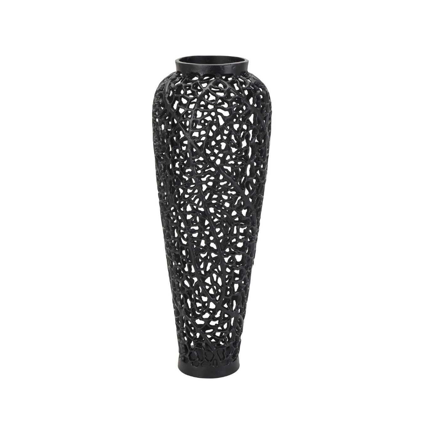 Black Cast Lattice Vase by C.M Interiors