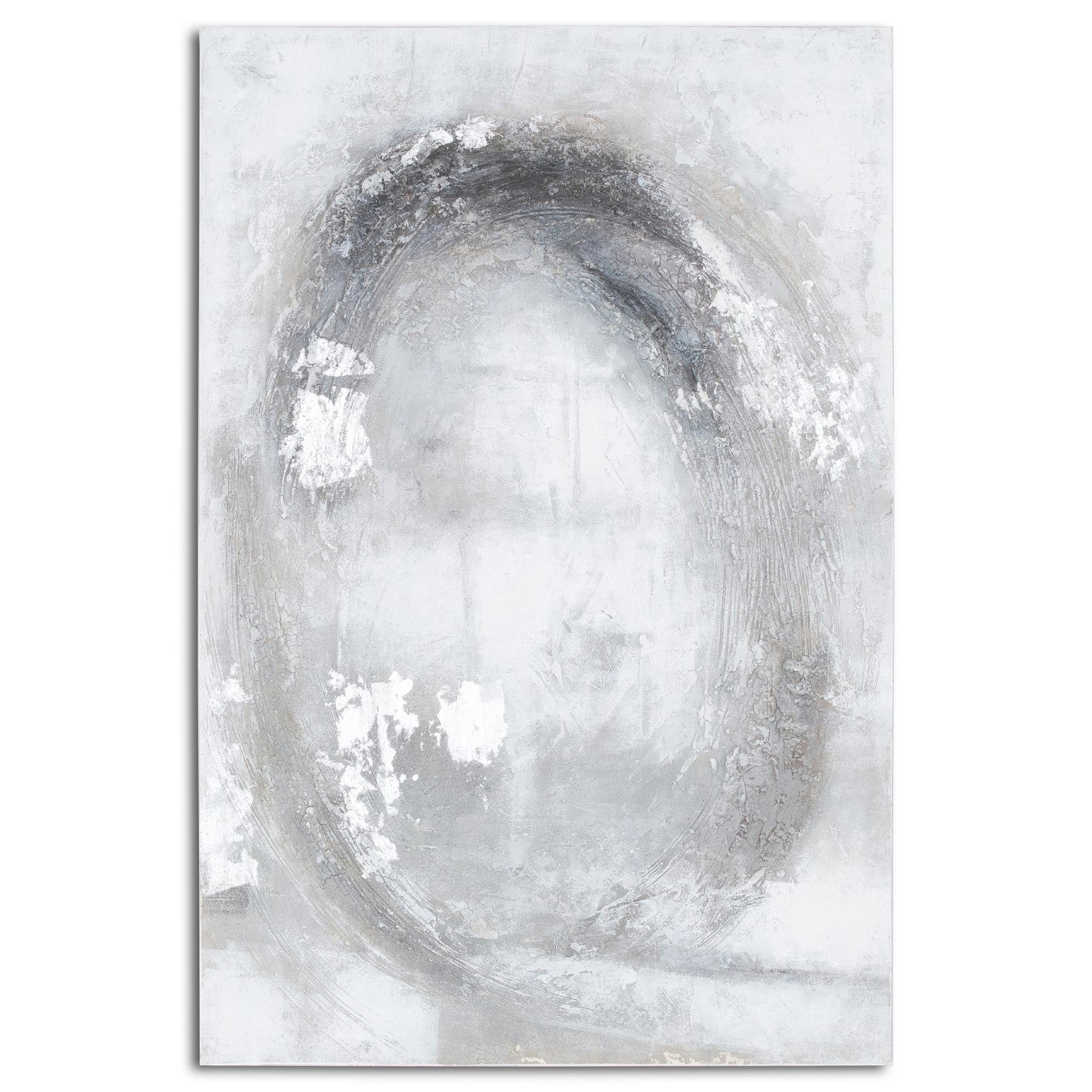 Cortina Hand Painted Canvas - Silver & Grey by C.M Interiors