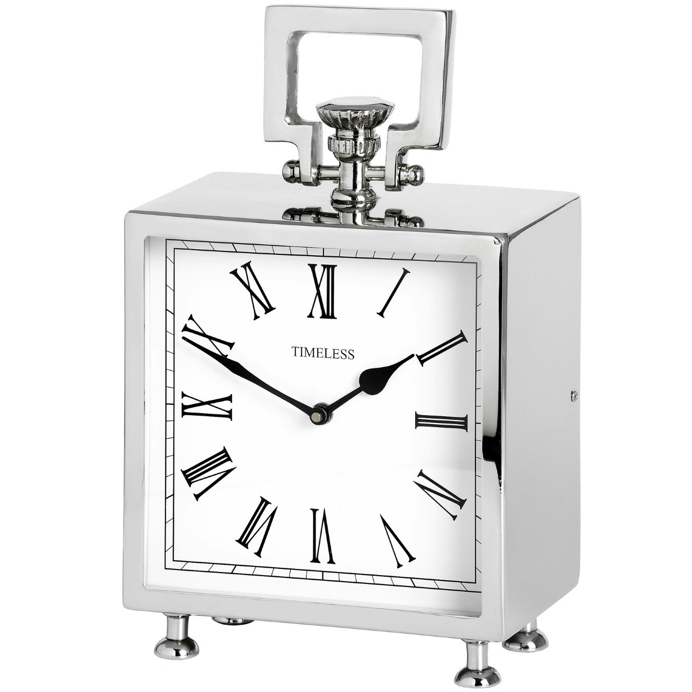 Square Nickel Table Clock by C.M Interiors