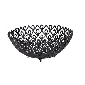 Cast Large Lattice Bowl - Black