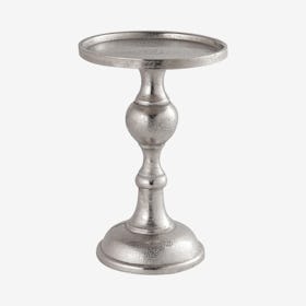 Farrah Squat Pillar Candle Holder - Silver