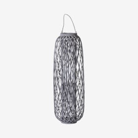 Huge Standing Wicker Lantern - Grey