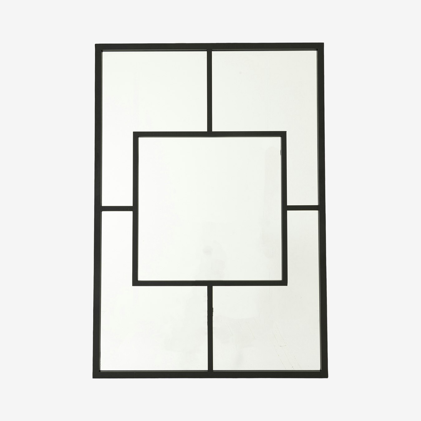 Multi Paned Window Mirror - Black by C.M Interiors