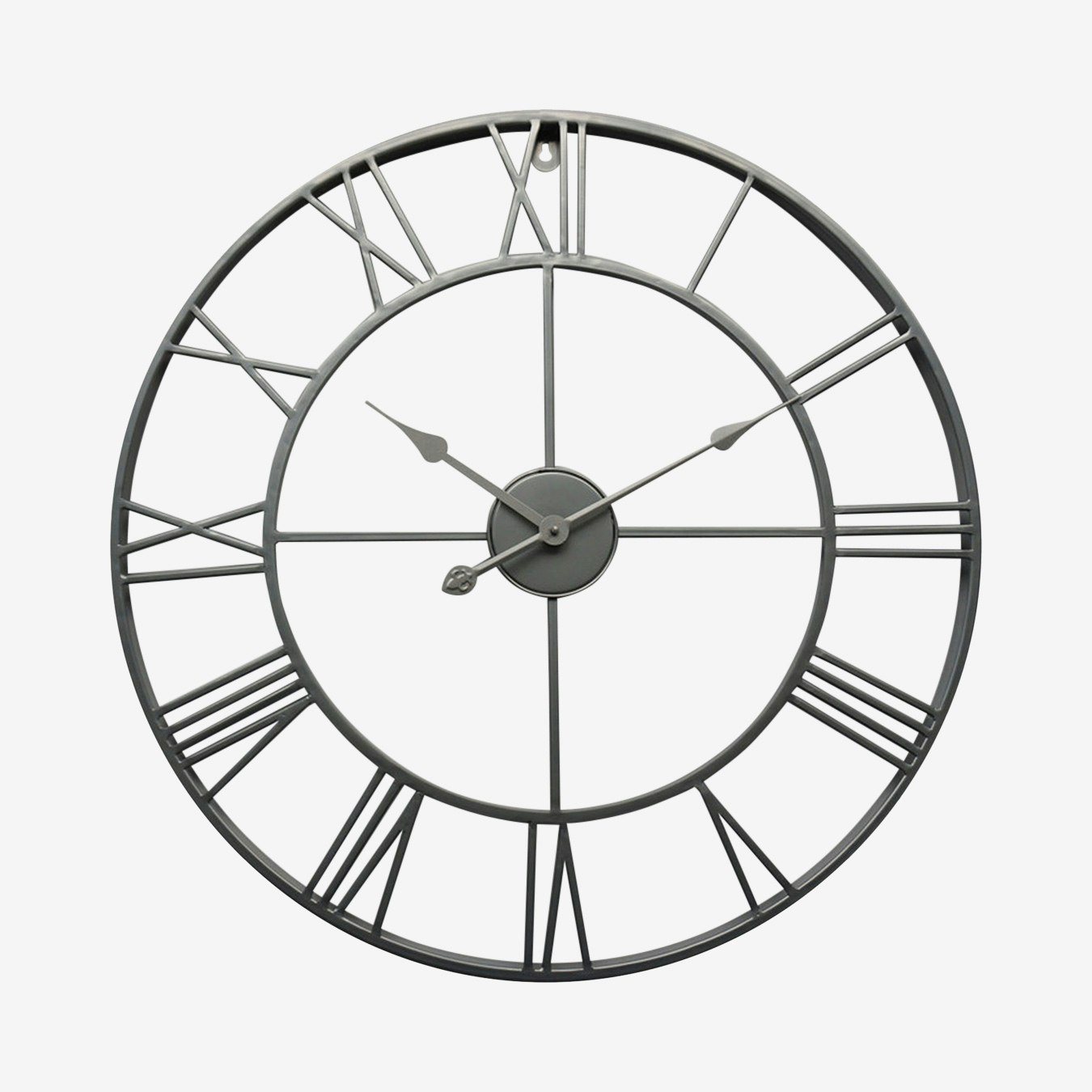 Skeleton Outdoor Wall Clock - Silver by C.M Interiors
