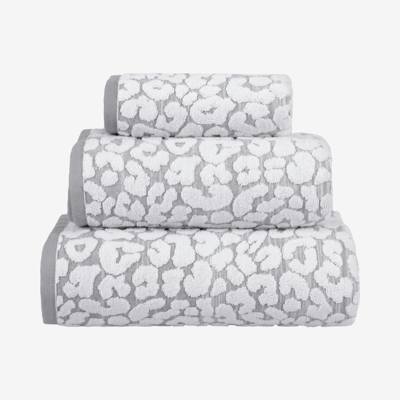 Leopard Print Jacquard Luxury Cotton Towel - Monochrome by Allure Bath Fashions