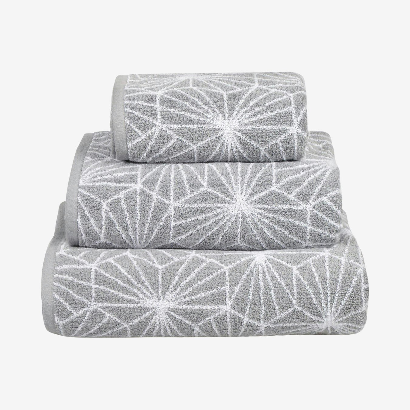 Madrid Jacquard Geometric Towel - Grey by Allure Bath Fashions