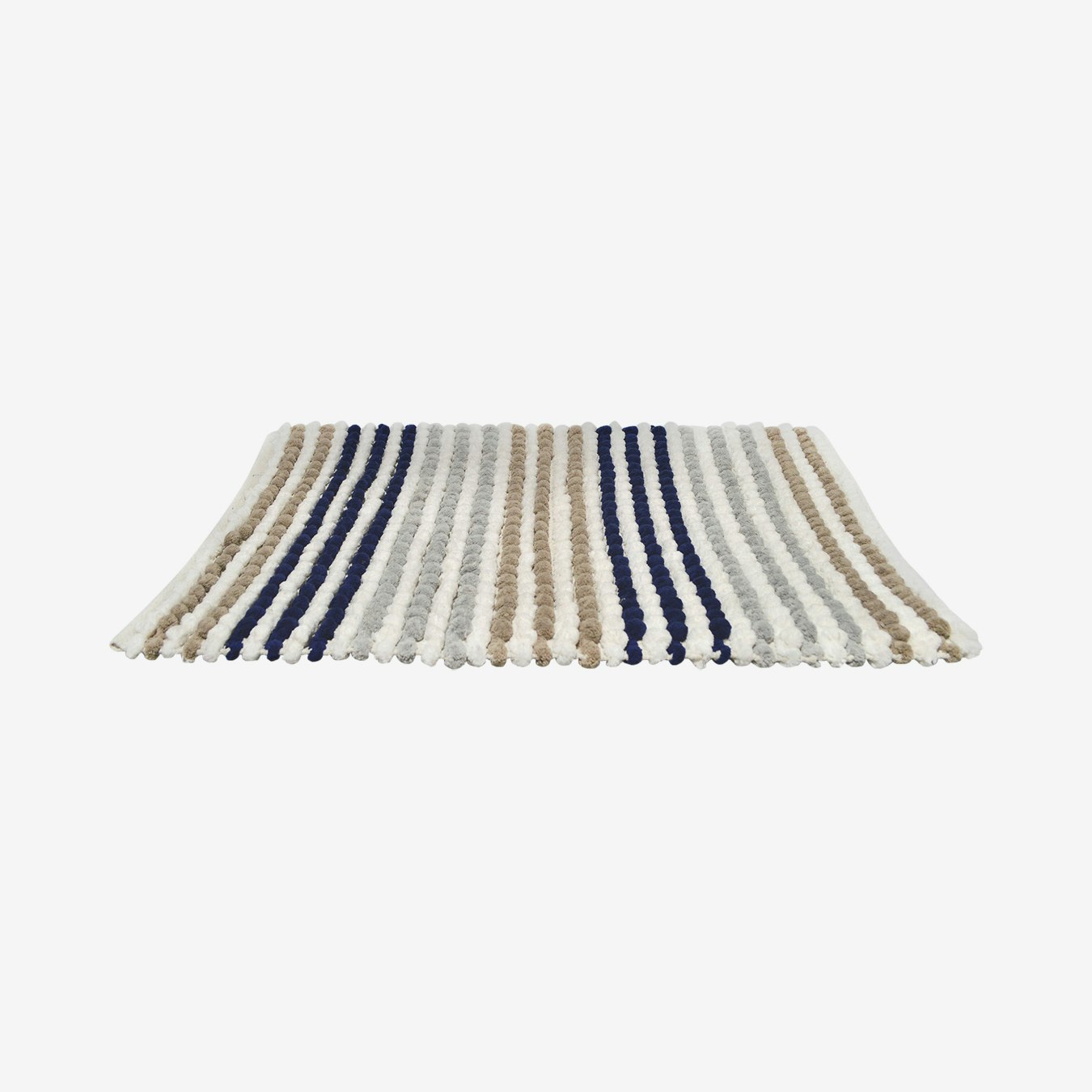 Merlin Chunky Bobble Stripe Bath Mat - Navy by Allure Bath Fashions