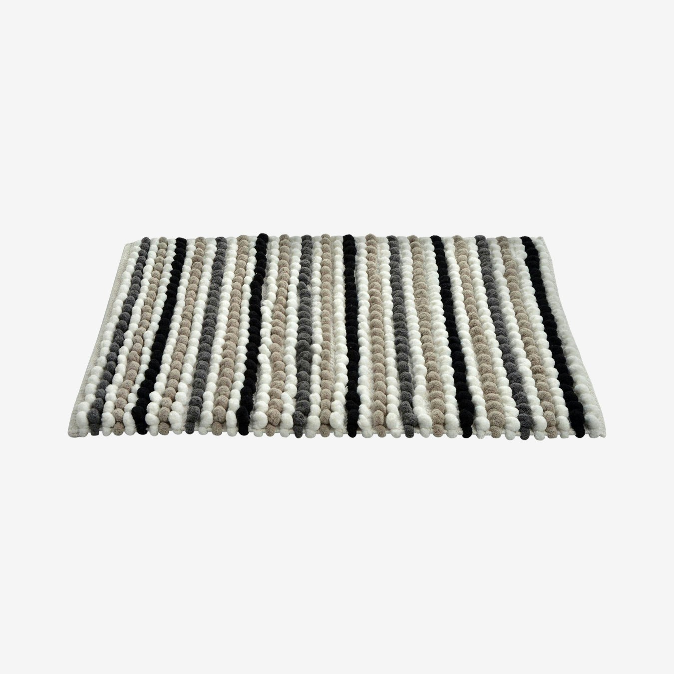California Chunky Bobble Stripe Bath Mat - Monochrome by Allure Bath Fashions
