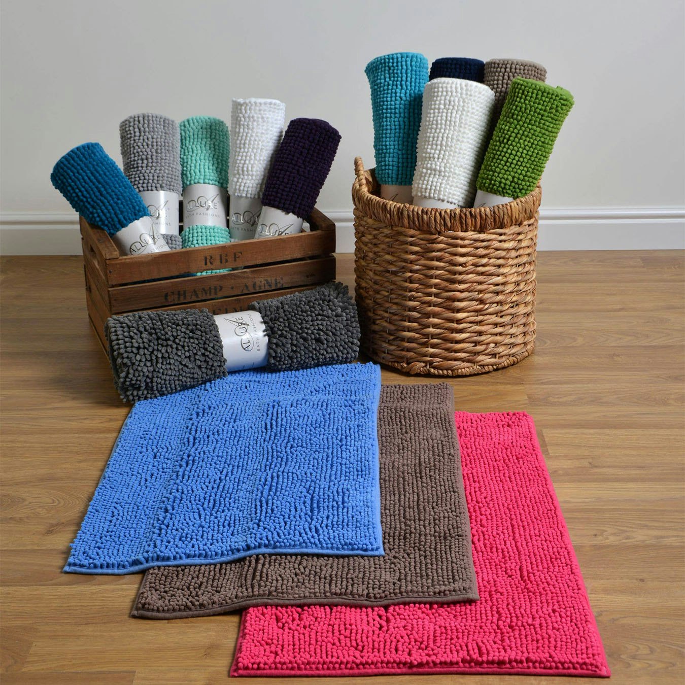 Supersoft Chenille Bobble Bath Mat - Lupin Blue by Allure Bath Fashions