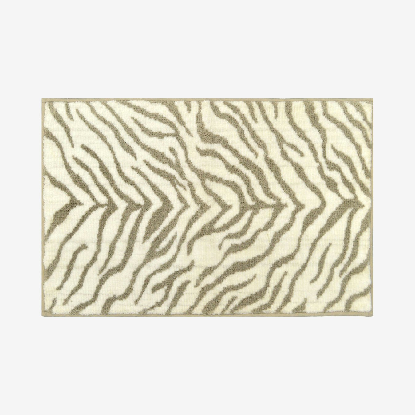 Zebra Print Bath Mat - Cream / Beige by Allure Bath Fashions