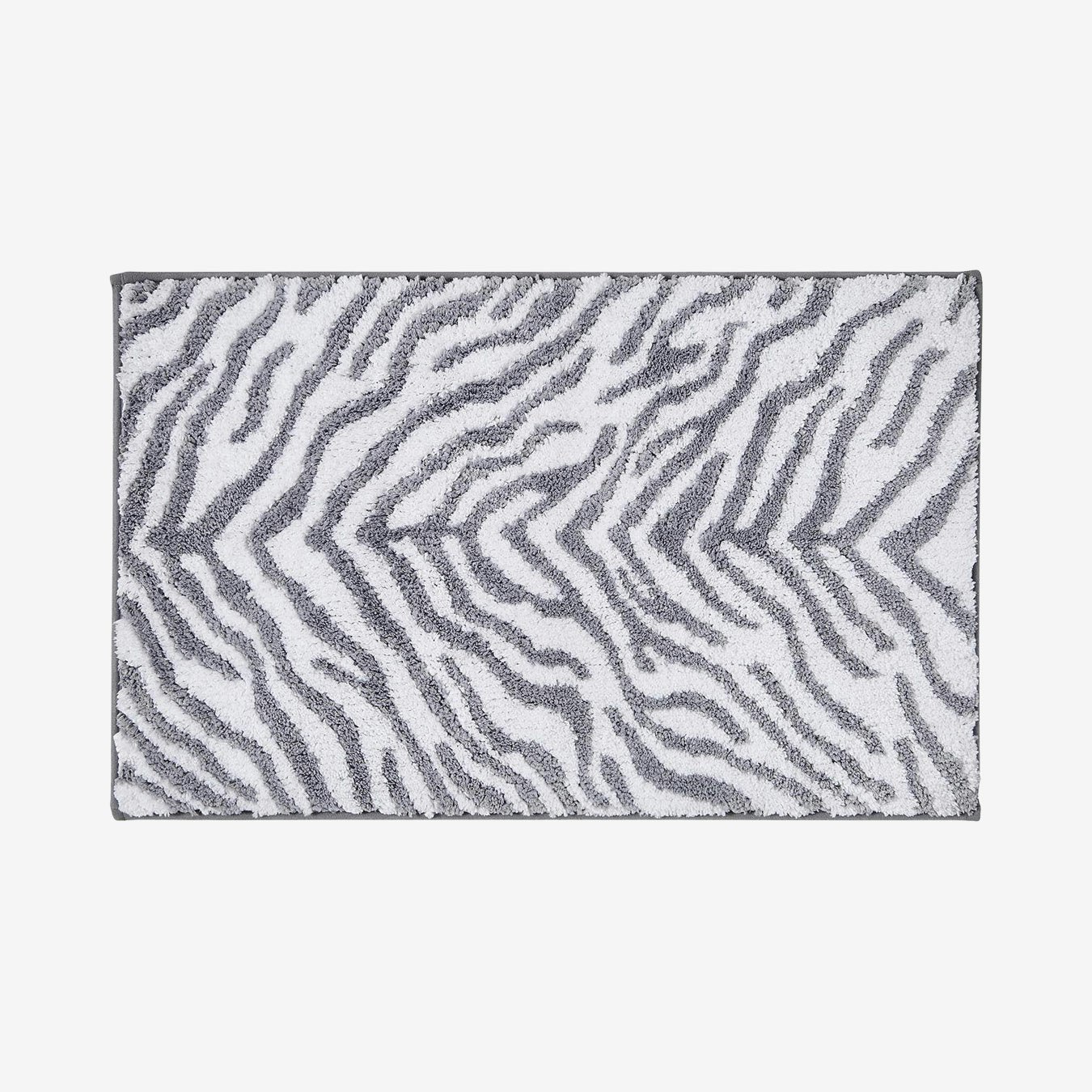 Zebra Print Jacquard Bath Mat - Grey by Allure Bath Fashions