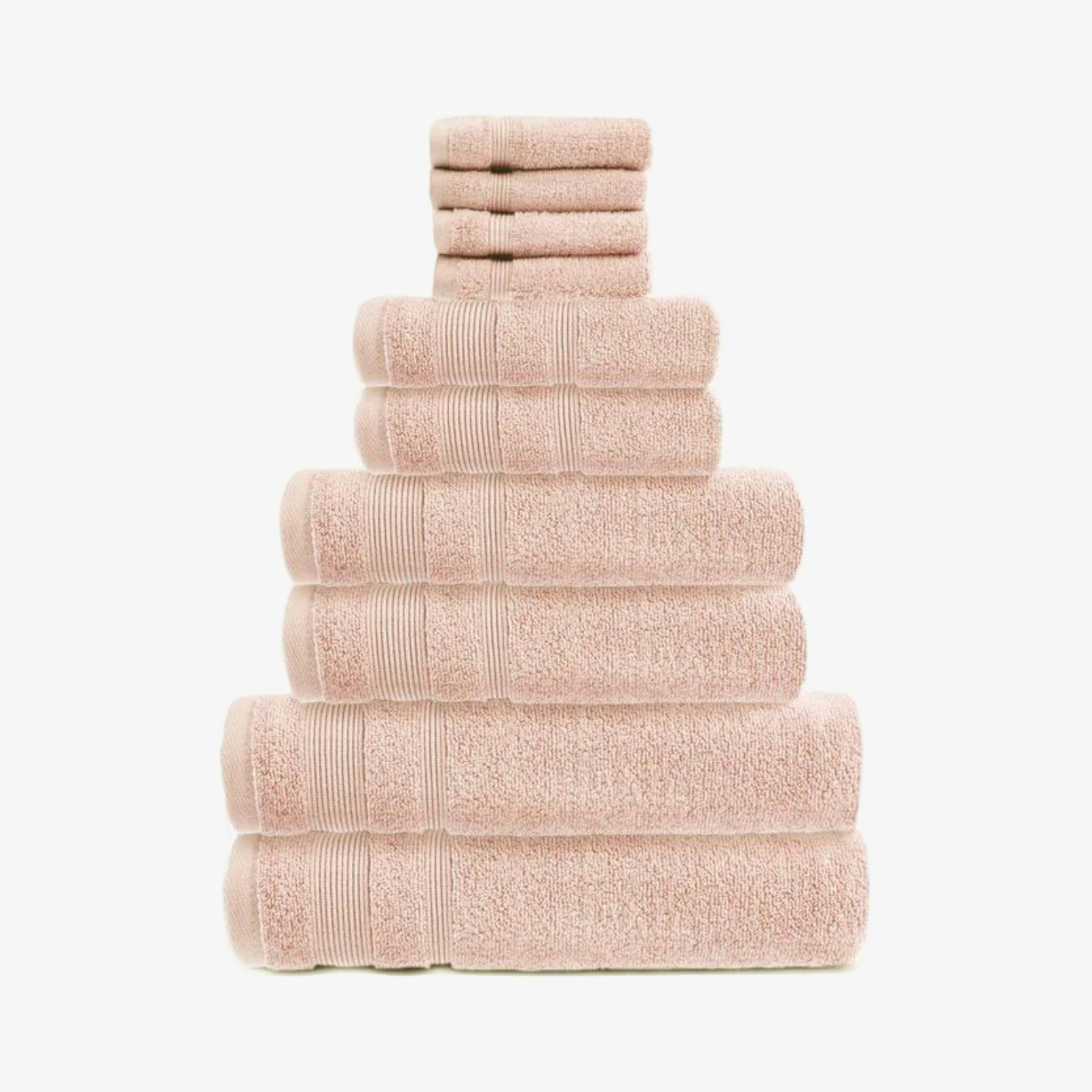 Zero Twist Egyptian Cotton 10 Piece Towel Bale - Blush by Allure Bath Fashions