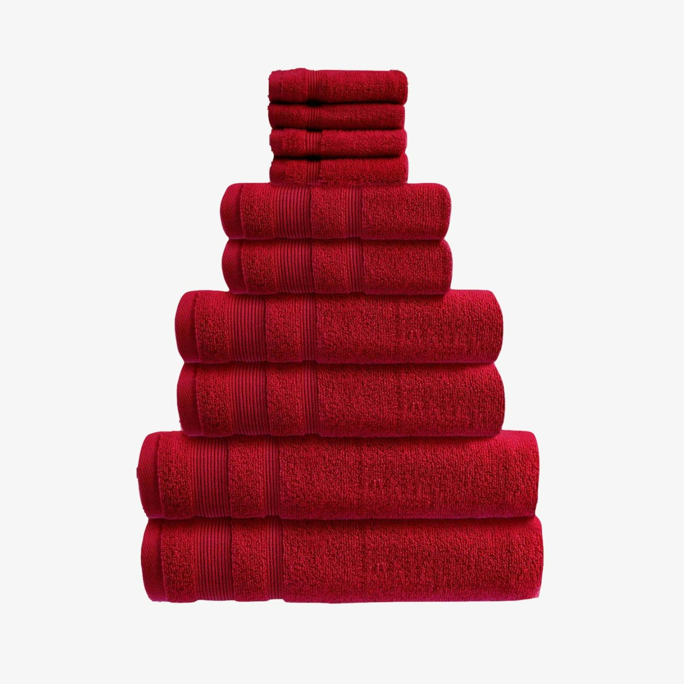 Zero Twist Egyptian Cotton 10 Piece Towel Bale - Cranberry by Allure Bath Fashions