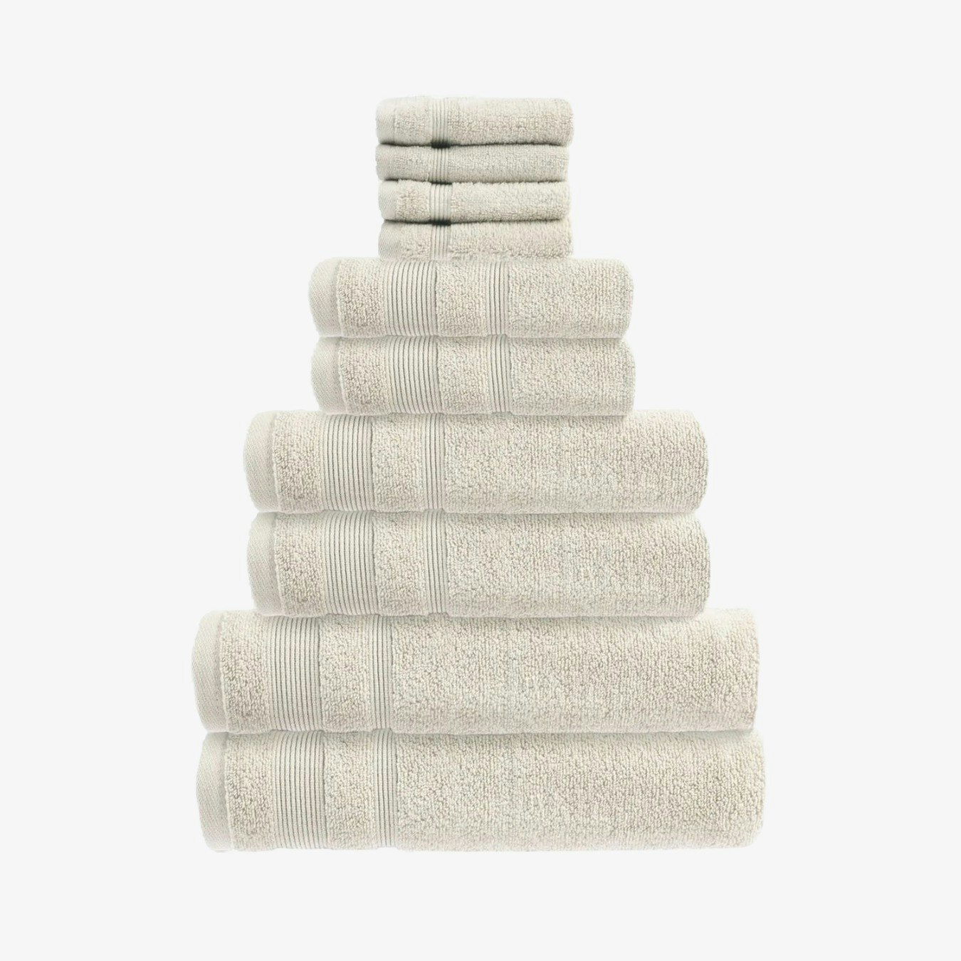 Zero Twist Egyptian Cotton 10 Piece Towel Bale - Cream by Allure Bath Fashions