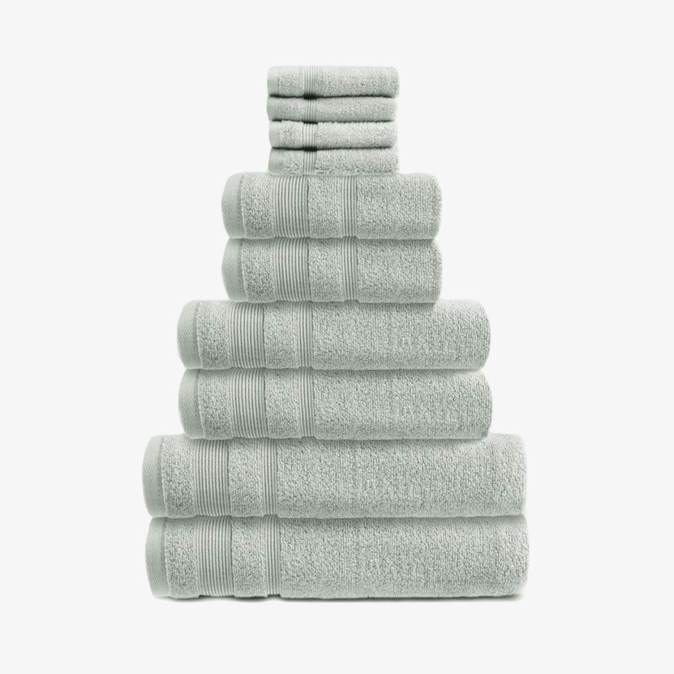 Zero Twist Egyptian Cotton 10 Piece Towel Bale - Dove Grey by Allure Bath Fashions