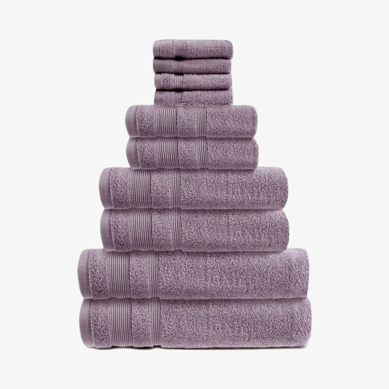 Zero Twist Egyptian Cotton 10 Piece Towel Bale - Heather by Allure Bath Fashions