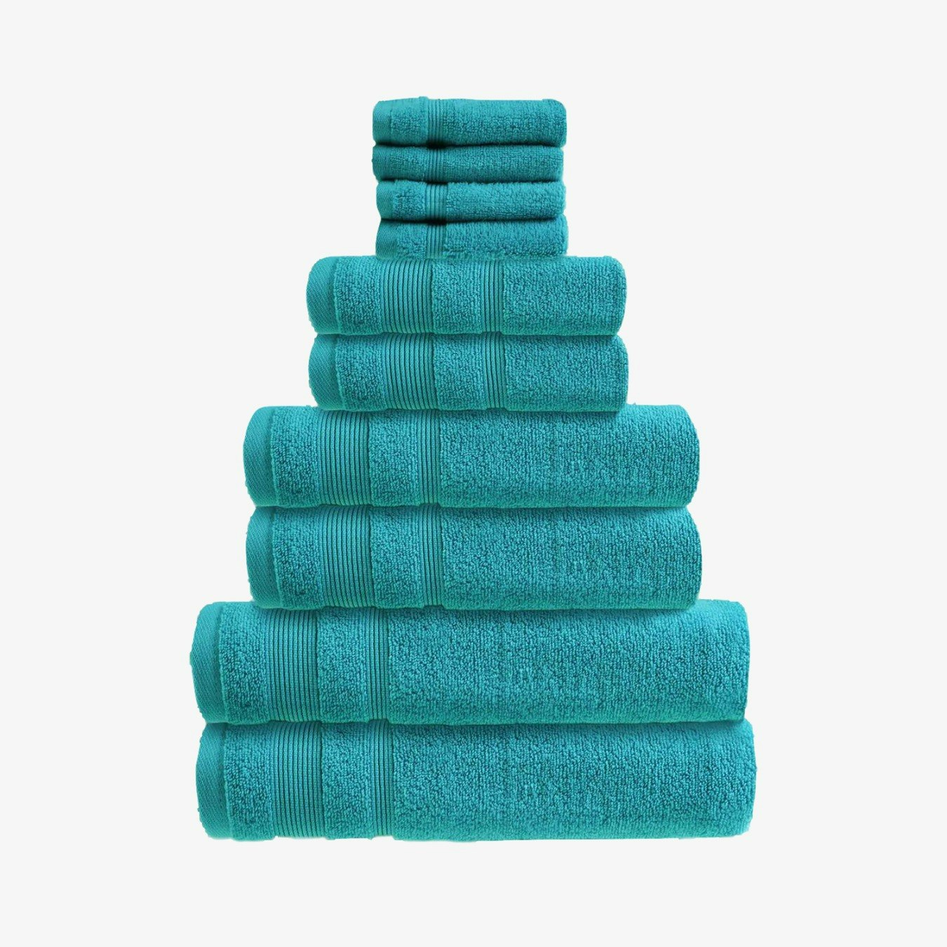 Zero Twist Egyptian Cotton 10 Piece Towel Bale - Turquoise by Allure Bath Fashions