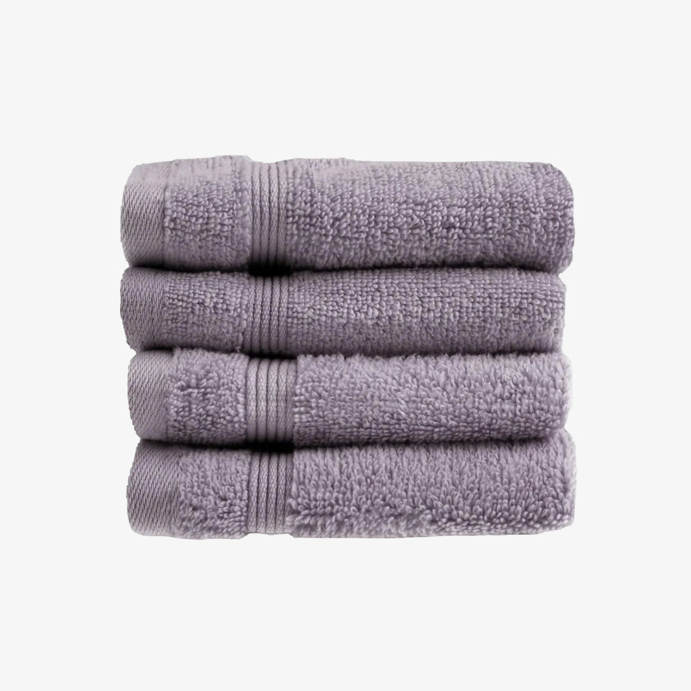 Zero Twist Egyptian Cotton Face Cloths - Heather - Set of 4 by Allure Bath Fashions