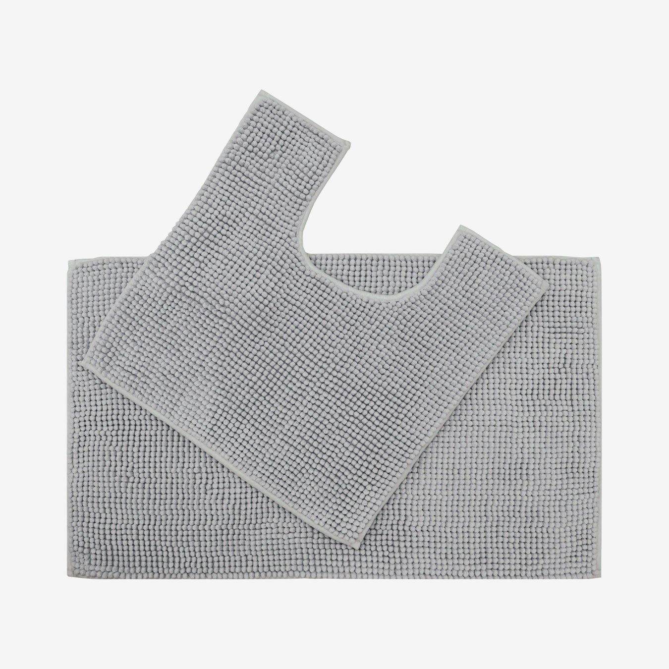 Supersoft Chenille Bath and Pedestal Mat Set - Dove Grey - Set of 2 by Allure Bath Fashions