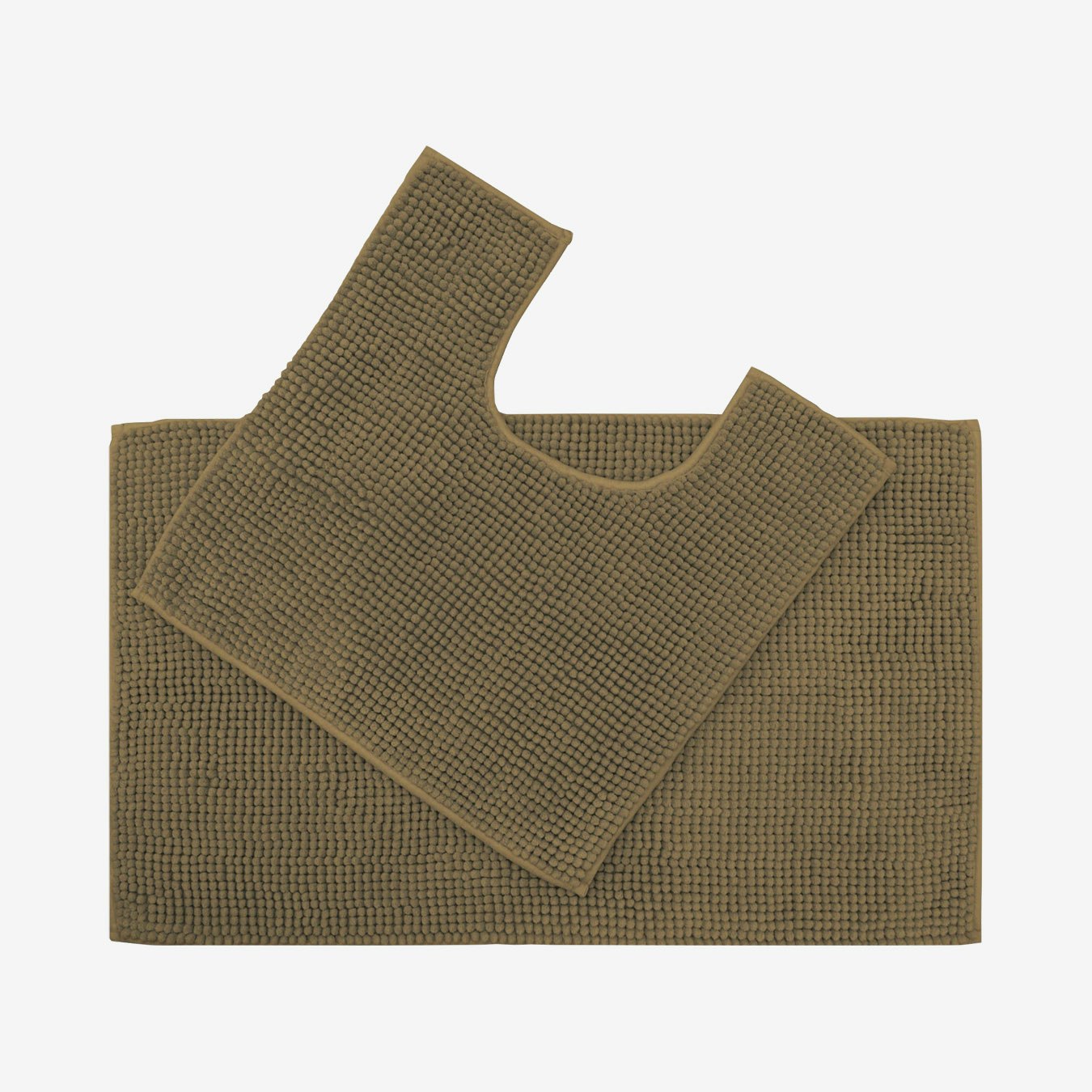 Supersoft Chenille Bath and Pedestal Mat Set - Mocha - Set of 2 by Allure Bath Fashions