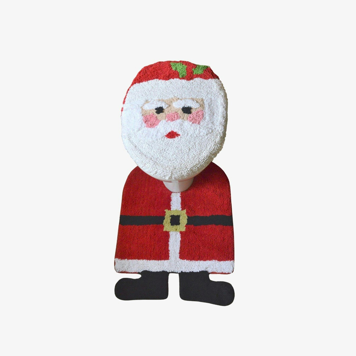 Santa Pedestal Mat and Toilet Seat Cover Set by Allure Bath Fashions
