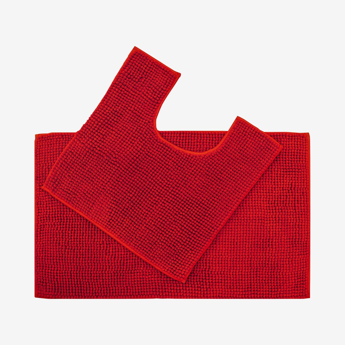 Supersoft Chenille Bath and Pedestal Mat Set - Red - Set of 2 by Allure Bath Fashions