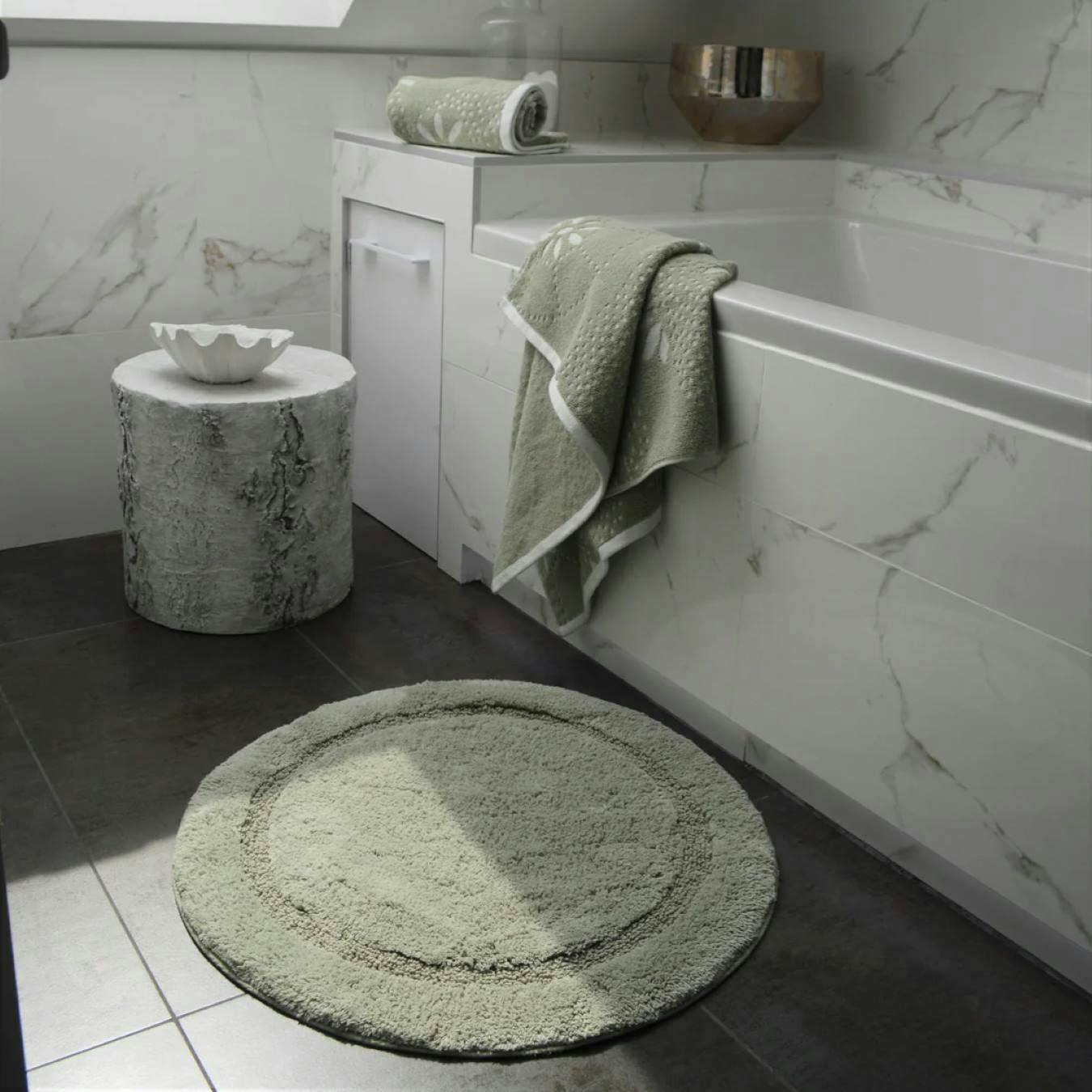 Luxury Marrakesh Sculpted Floral Patterned Towel - Sage Green by Allure Bath Fashions