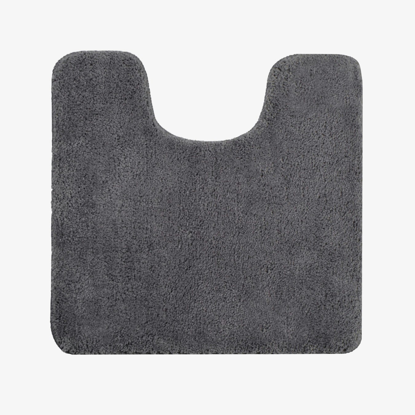 Deep Pile Microfibre Non-Slip Pedestal Toilet Mat - Charcoal by Allure Bath Fashions