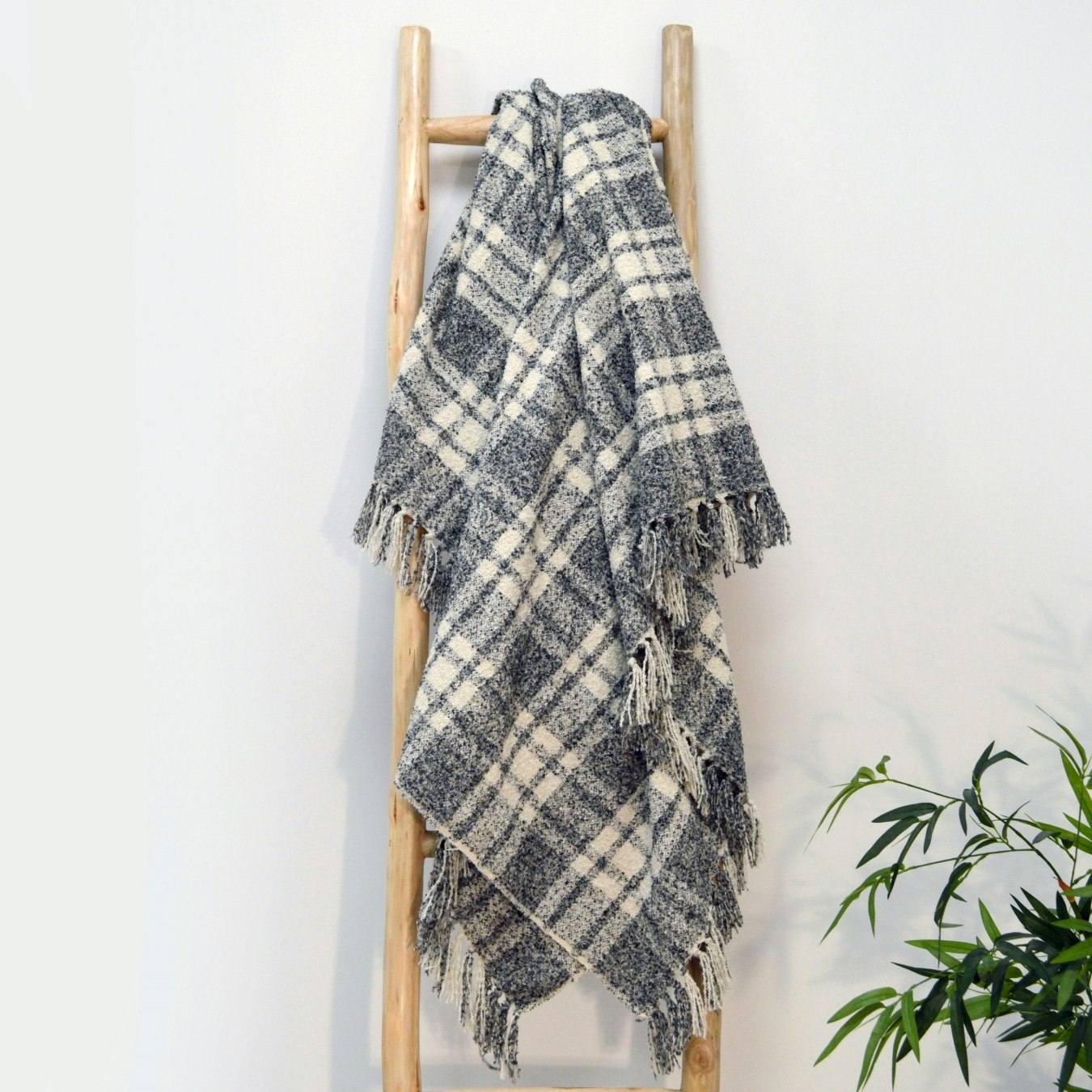 Darwin Chenille Check Throw - Grey by Allure Bath Fashions