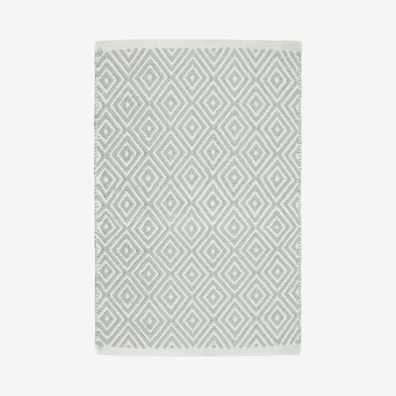 Diamond Jacquard Textured Bath Mat - Light Grey by Allure Bath Fashions