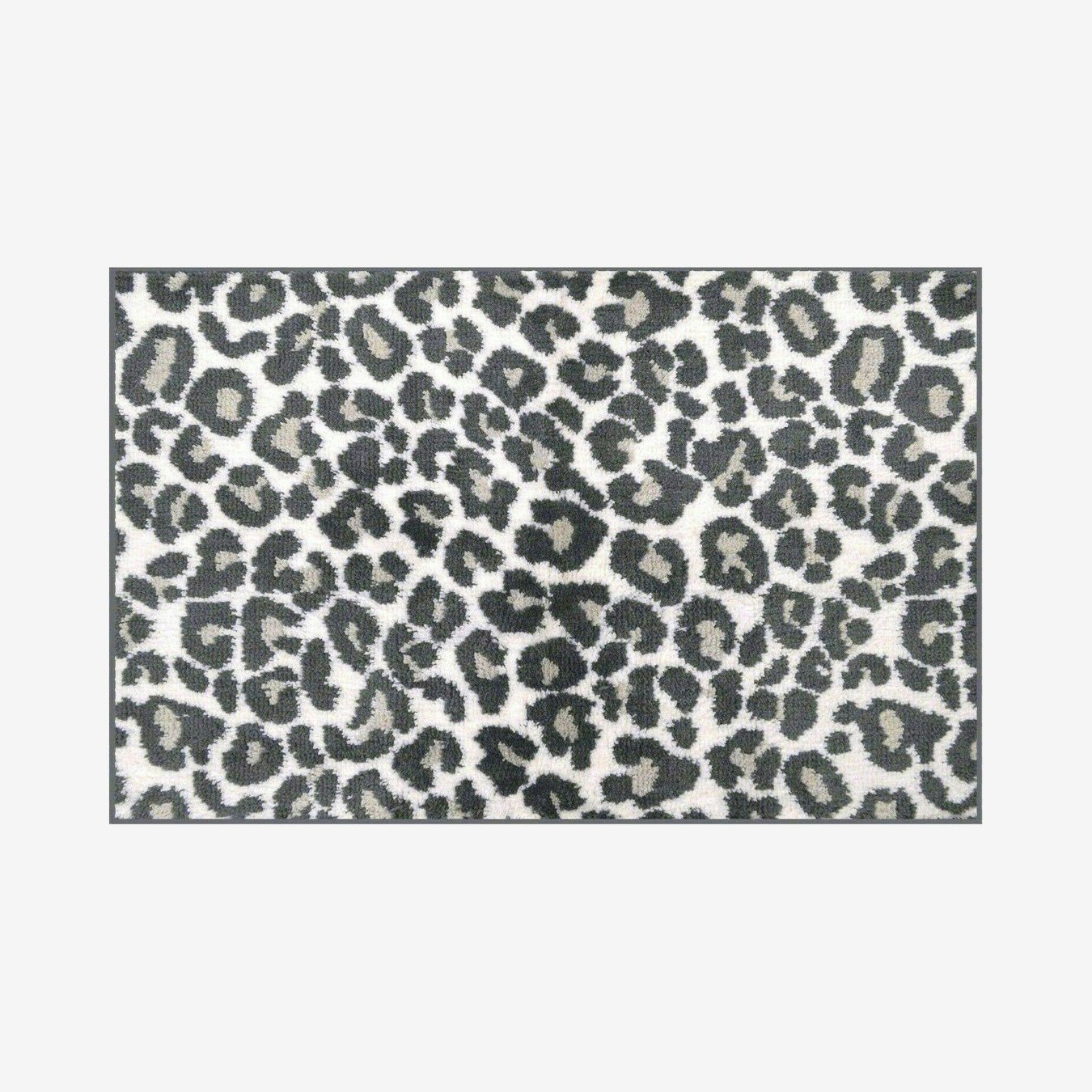 Leopard Jacquard Bath Mat - Monochrome by Allure Bath Fashions