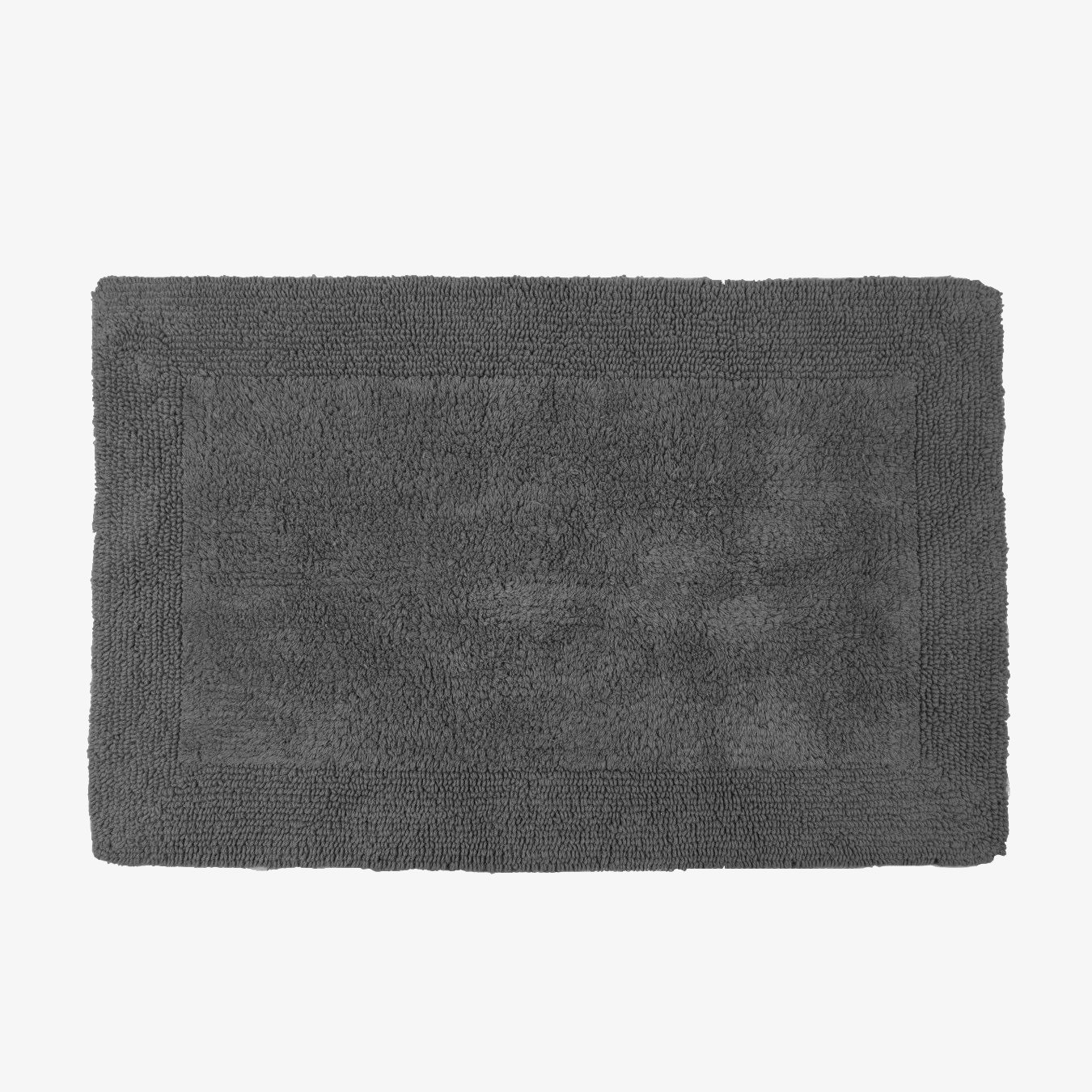 Elegance Cotton Reversible Bath Mat - Charcoal by Allure Bath Fashions