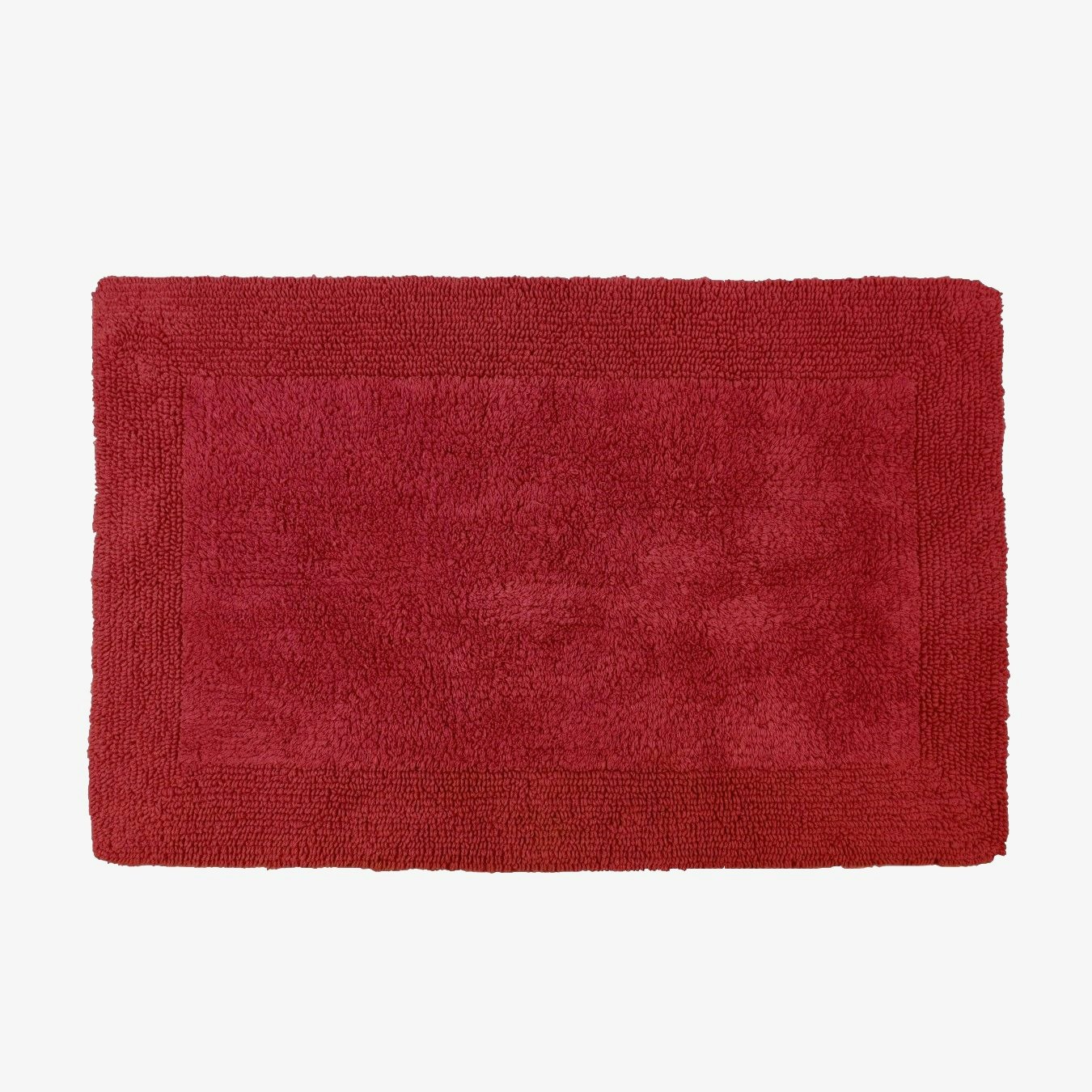 Elegance Cotton Reversible Bath Mat - Cranberry by Allure Bath Fashions