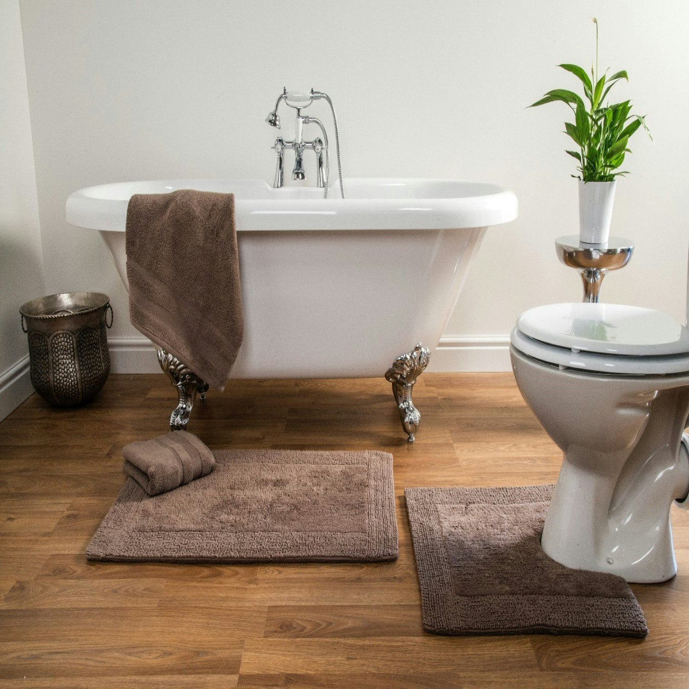 Elegance Cotton Reversible Bath Mat - Mocha by Allure Bath Fashions