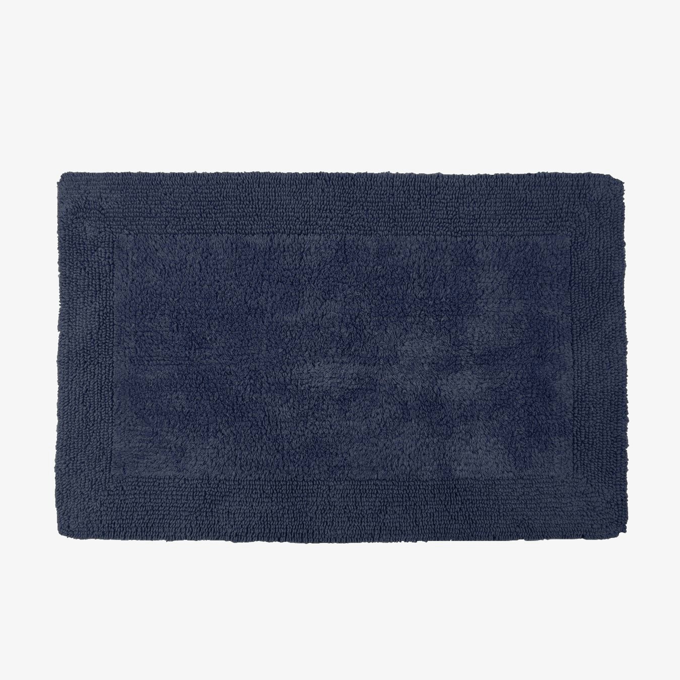 Elegance Cotton Reversible Bath Mat - Navy by Allure Bath Fashions