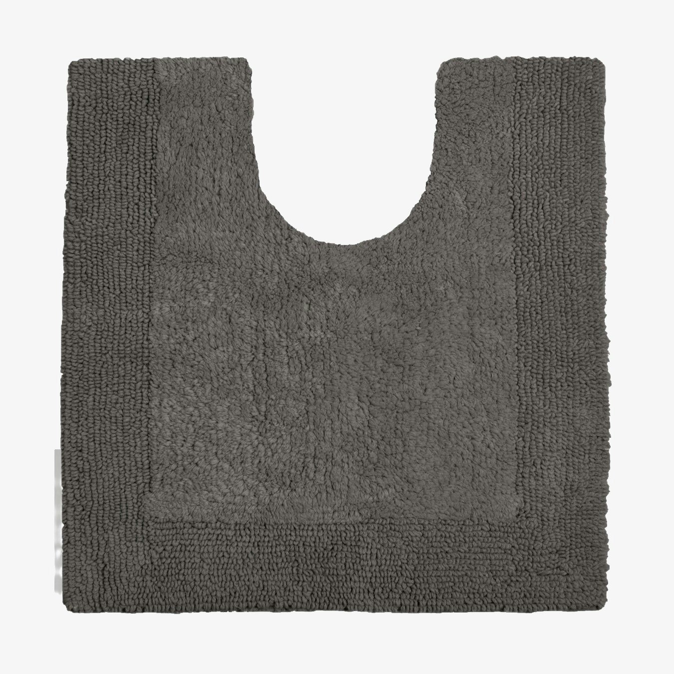 Elegance Cotton Reversible Pedestal Mat - Charcoal by Allure Bath Fashions