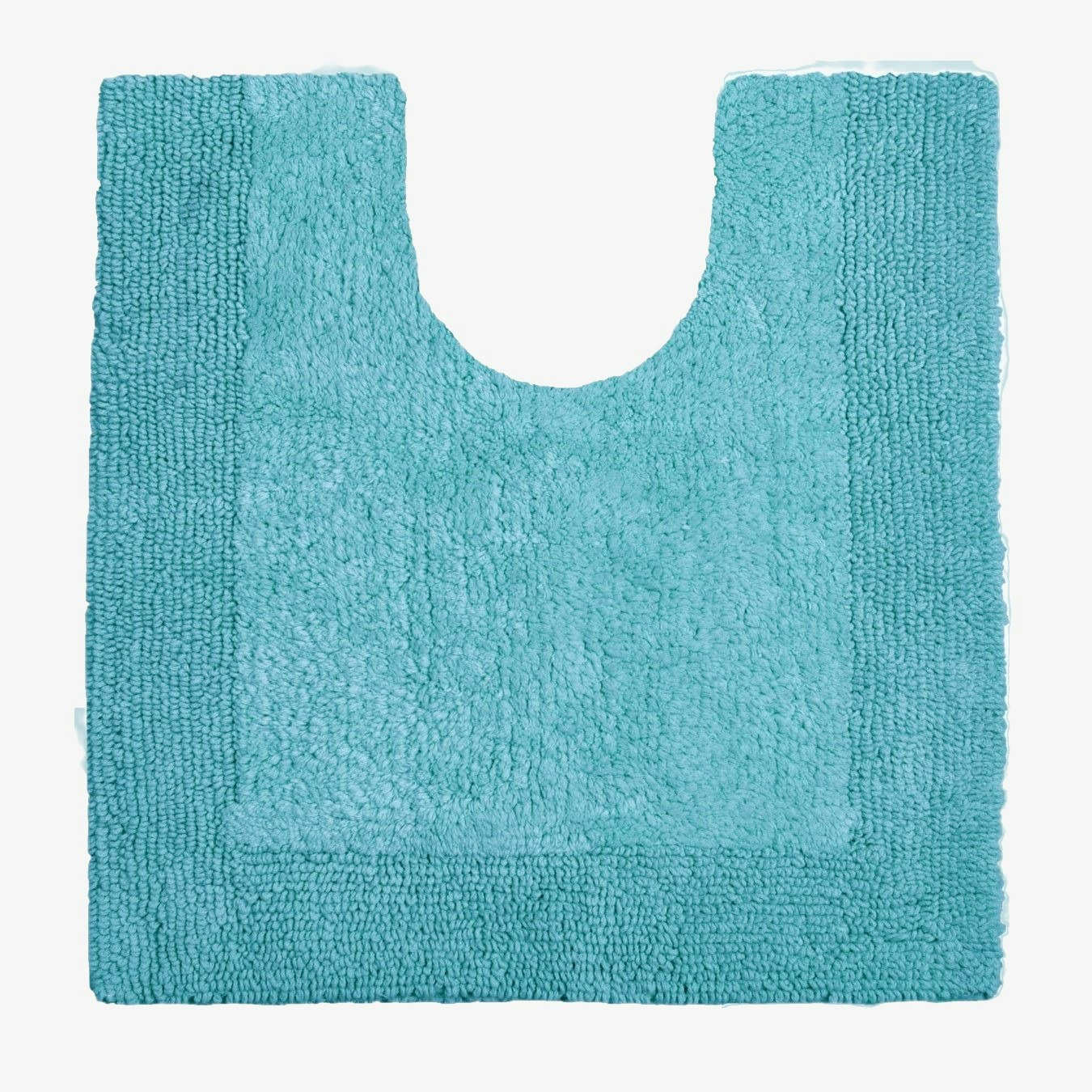 Elegance Cotton Reversible Pedestal Mat - Turquoise by Allure Bath Fashions