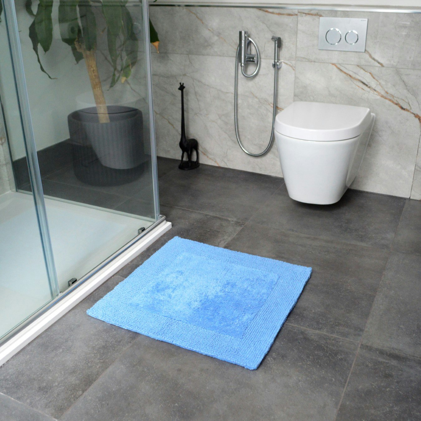 Elegance Reversible Square Bath Shower Mat - Cornish Blue by Allure Bath Fashions