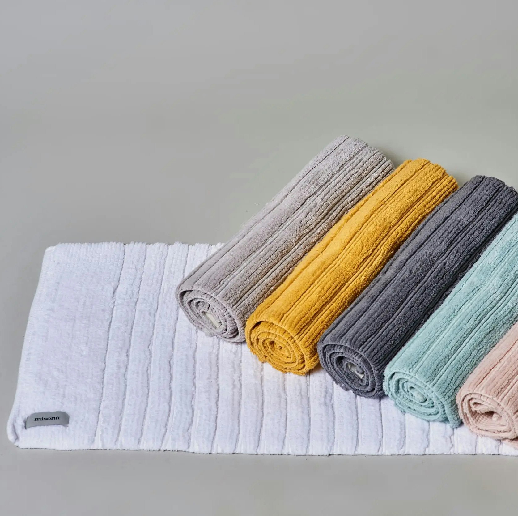 Ribbed Bath Runner - White by Misona