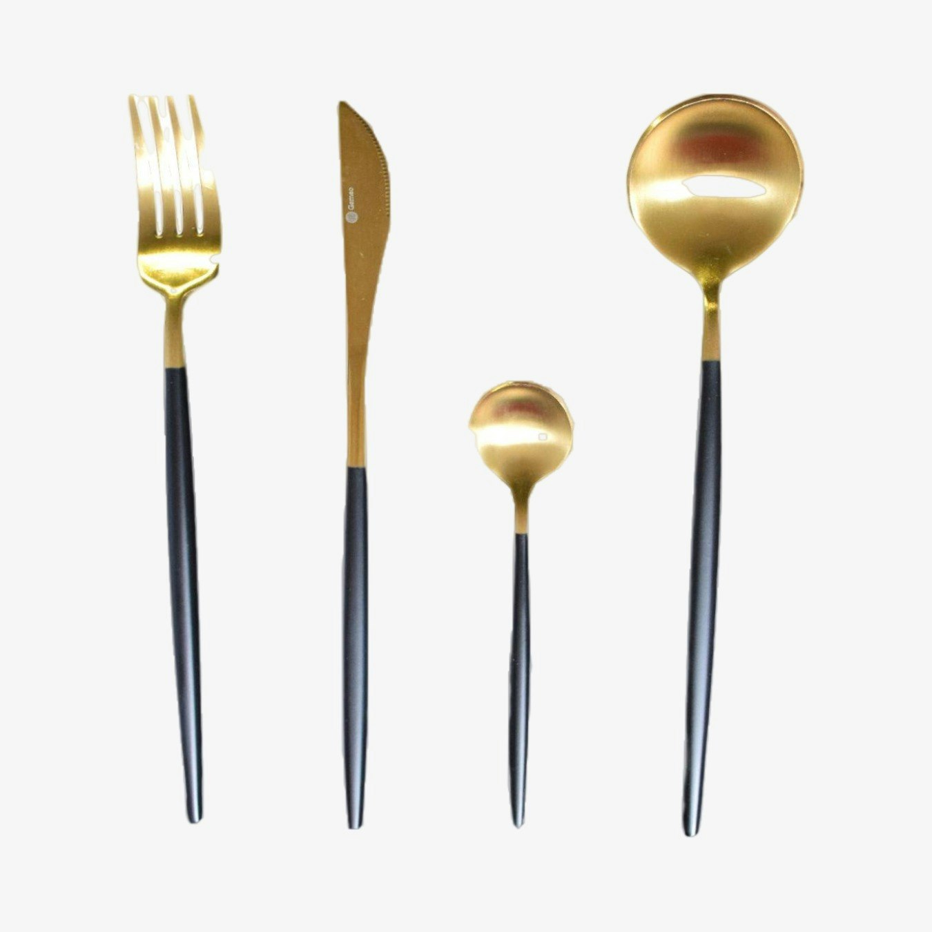 Serwa 16 Piece Cutlery Set - Gold / Black Matte by Gemeo