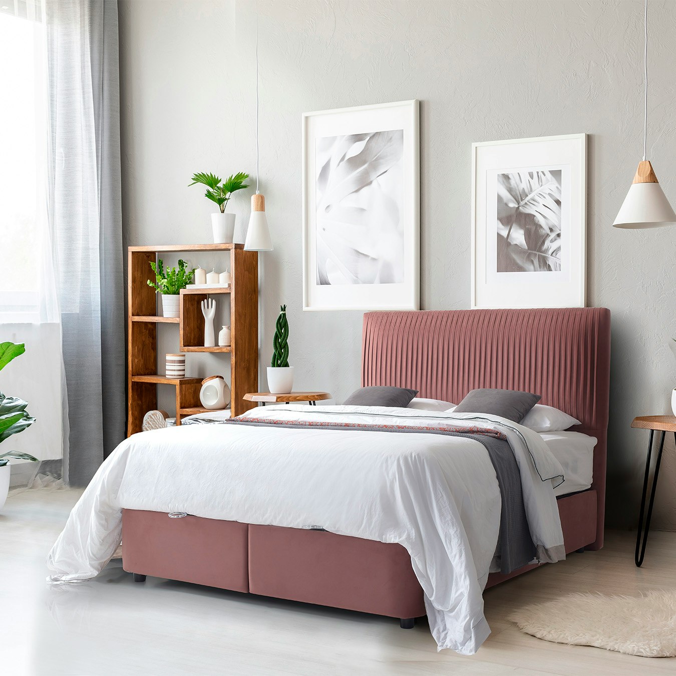Lana Storage Bed - Blush by HW Furniture