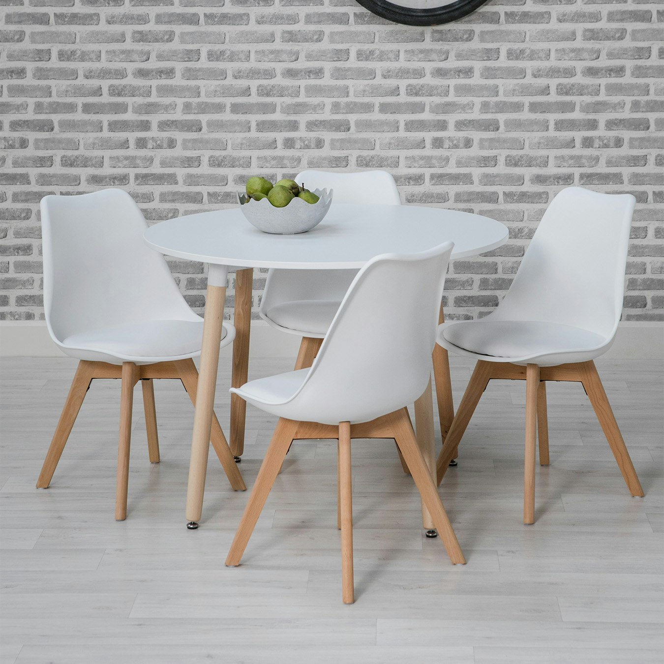 Vada Round Dining Table - White by HW Furniture
