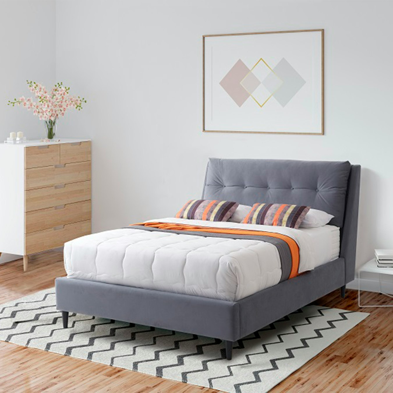 Amelia Bed - Grey by HW Furniture