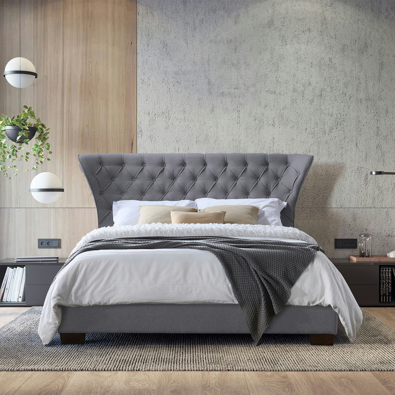 Gina Bed - Grey by HW Furniture