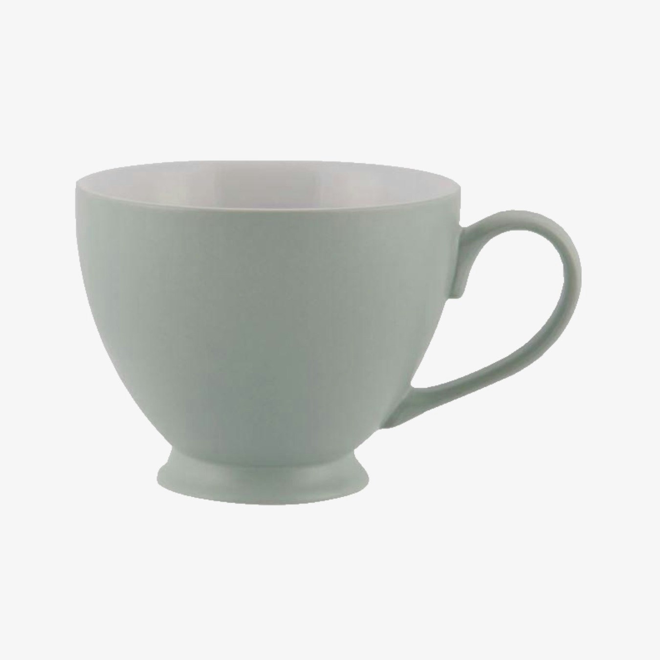 Stoneware Teacups - Leaf Green - Set of 6 by Plint