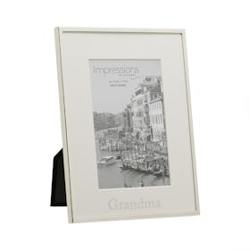 Impressions Silverplated Photo Frame White Border - Grandma