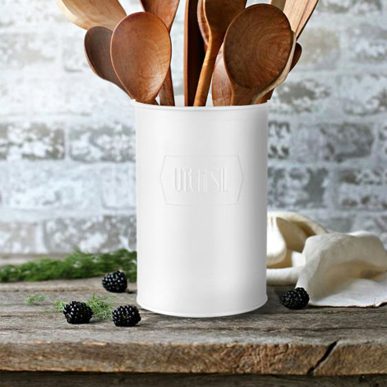 Utensil Holder - White by Rozi UK